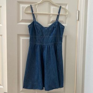 Sweetheart Denim Chambray Dress S